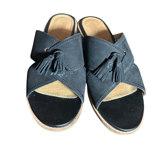 Sperry Top-Sider women's seaport city sandal slide suede tassel black size 9 - Picture 4 of 10